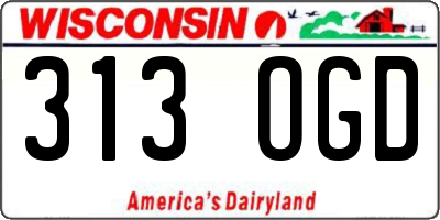 WI license plate 313OGD