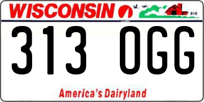 WI license plate 313OGG