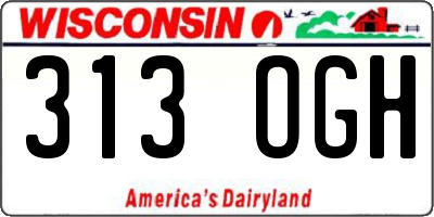 WI license plate 313OGH