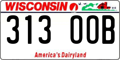 WI license plate 313OOB