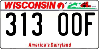 WI license plate 313OOF