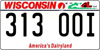WI license plate 313OOI