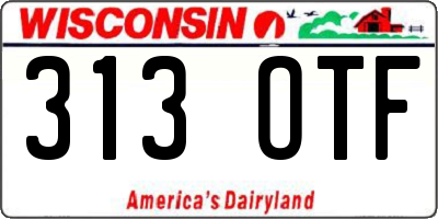 WI license plate 313OTF