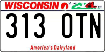 WI license plate 313OTN