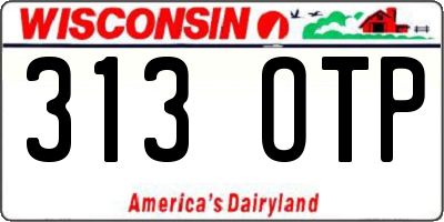 WI license plate 313OTP