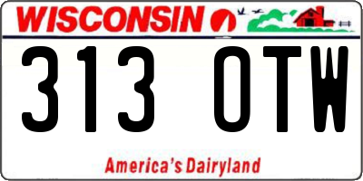 WI license plate 313OTW