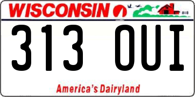 WI license plate 313OUI