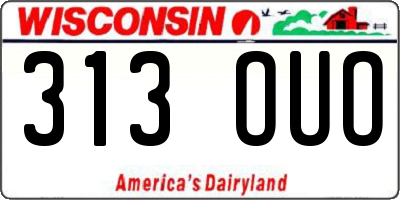 WI license plate 313OUO