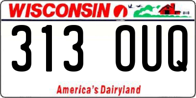 WI license plate 313OUQ