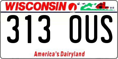 WI license plate 313OUS