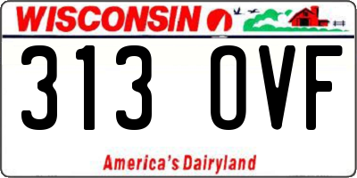 WI license plate 313OVF