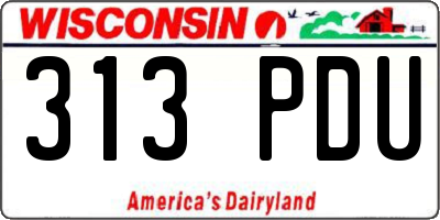 WI license plate 313PDU