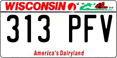 WI license plate 313PFV