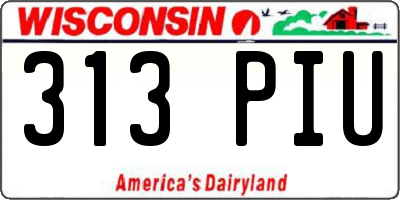 WI license plate 313PIU