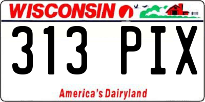WI license plate 313PIX