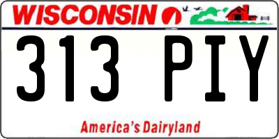 WI license plate 313PIY