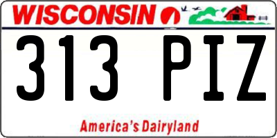 WI license plate 313PIZ