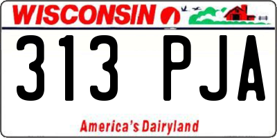 WI license plate 313PJA