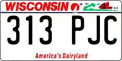 WI license plate 313PJC