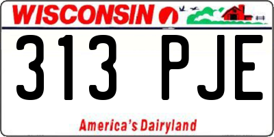 WI license plate 313PJE