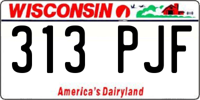 WI license plate 313PJF