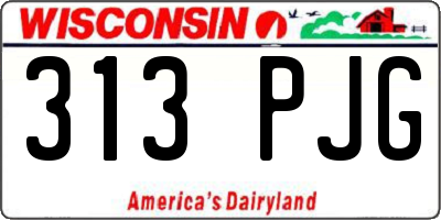 WI license plate 313PJG
