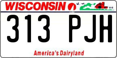 WI license plate 313PJH