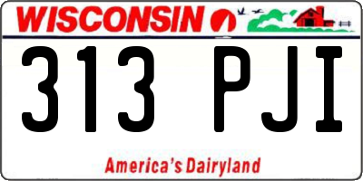 WI license plate 313PJI