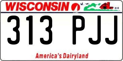 WI license plate 313PJJ