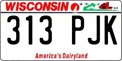 WI license plate 313PJK