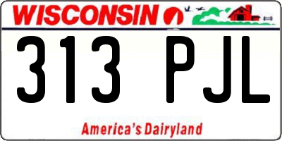 WI license plate 313PJL