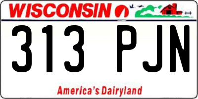 WI license plate 313PJN