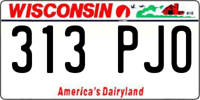 WI license plate 313PJO