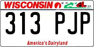 WI license plate 313PJP