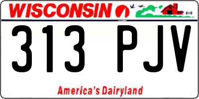 WI license plate 313PJV