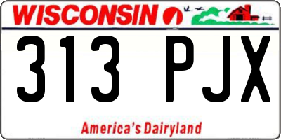 WI license plate 313PJX