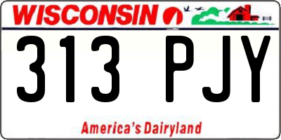 WI license plate 313PJY
