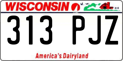 WI license plate 313PJZ