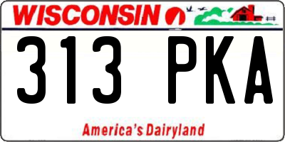 WI license plate 313PKA