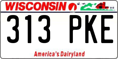 WI license plate 313PKE