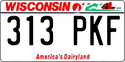 WI license plate 313PKF