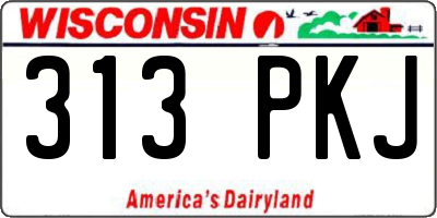 WI license plate 313PKJ