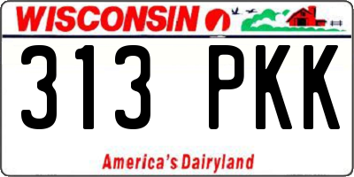 WI license plate 313PKK