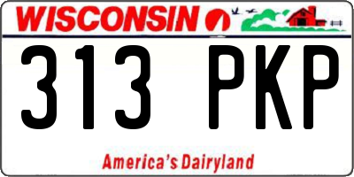 WI license plate 313PKP