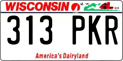 WI license plate 313PKR