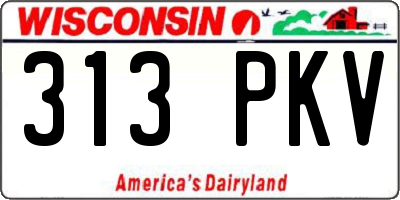 WI license plate 313PKV
