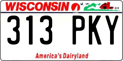 WI license plate 313PKY