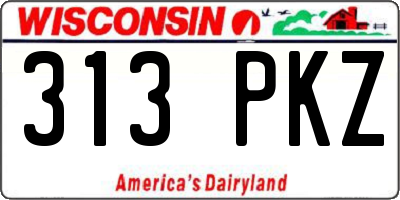 WI license plate 313PKZ
