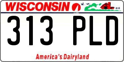 WI license plate 313PLD