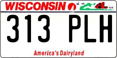 WI license plate 313PLH